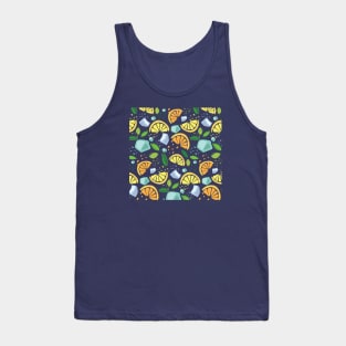 Orange lemon mint and ice pattern Tank Top